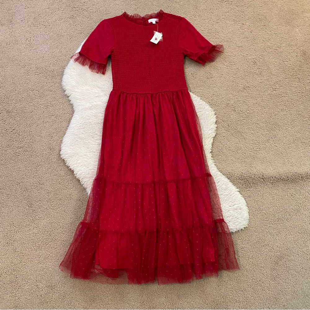 Sweet Salt Red Chiffon Dress